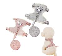 2 Correas de Conejo, Accesorios de Conejo, Arnés con Correa Ajustable y Transpirable (Rosa)