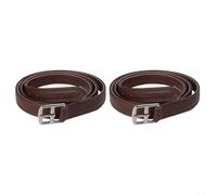 2 correas de estribo de cuero con hebillas de acero inoxidable, tachuelas ecuestres de microfibra suave para sillines ingleses, equipo de equitación ajustable (D)