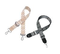 2 correas de hombro ajustables estilo boho para bolsos, Ancho 3,8 cm, Longitud Ajustable de 75 a 130 cm, Incluye Mosquetones de Metal Plateado, Ideal para Bolsos de Hombro, Bolsos de Mano, Cámaras