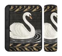 2 correas de hombro con diseño de cisne de hojas doradas y negras, libera el estrés en tu cuello y hombros, funda para cinturón de seguridad de asiento de coche para mochila