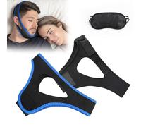 2 correas de mandíbula de flujo de aire, dispositivos antironquidos, correa de barbilla antironquidos, correa de barbilla transpirable ajustable para hombres y mujeres, solución simple y eficaz para