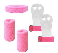 2 Correas de muñeca de Agarre de Gimnasia Deportiva con 2 Correas de protección muñeca, 1 Diadema Deportiva, Protector Agarre de Mano, agarres Gimnasia niños, agarres Equipo Gimnasia Tenis, Fitness