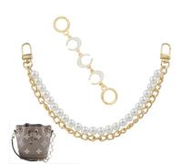 2 Correas de Repuesto para Bolso Bandolera Cadenas Doradas con Perlas y Luna, Cadena Bolso Dorada y Cadena Extensible para Bolsos de Mujer, Accesorios Moda para Bolsos de Mano, bandoleras y Carteras