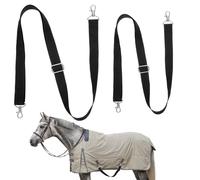 2 correas elásticas ajustables de repuesto para manta de caballo con broches giratorios dobles
