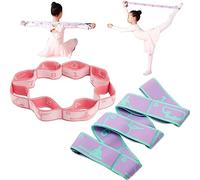 2 correas elásticas de estiramiento de yoga, 8 bucles para estirar las piernas, mejora la flexibilidad del cuerpo, banda elástica de ejercicio para yoga, pilates, ballet, baile, gimnasia, ejercicio y