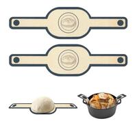 2 correas ovaladas de silicona para horno holandés, antiadherentes, reutilizables, accesorios para hacer masa madre con asas largas, herramienta de transferencia de masa agria para hornear