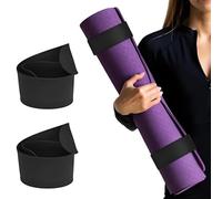 2 correas para esterilla de yoga, banda elástica para transportar y almacenar, segura para viajes, se adapta a la mayoría de tapetes estándar (negro)
