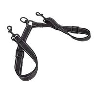 2 Correas para Perros Nylon Negro Giratorio de 360 Grados Reflectante Correa Doble para Caminar para Perros para Actividades al Aire Libre Duradera Longitud Ajustable 50 80 cm