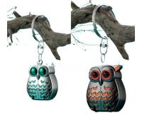 2 cortaúñas metálico de búho, plateado y verde, diseño decorativo de pájaros, 3,2 cm x 1,3 cm