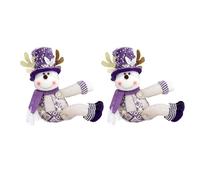 2 cortinas de Navidad de 28 cm de alto, tela festiva ideal para Navidad. Cuenta con un diseño festivo. Esta decoración de Navidad cuenta con una encantadora lentejuelas moradas