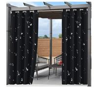 2 cortinas para exteriores impermeables para jardín, patio, cenador, pérgola, resistentes al viento, opacas, con aislamiento térmico, ojales para exteriores, para porche, patio, puerta, cortinas de