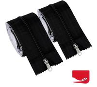 2 cremalleras autoadhesivas de 218 cm x 7,6 cm, para muros de protección contra el polvo, tiendas de campaña y obras de construcción. (BLACK, 2PC)