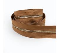 2 cremalleras de 1-5 yardas 5# for coser bolsa con cierre rollo bobina ropa abrigo cremallera Kit reparación accesorios DIY Para Abrigos y Chaquetas(CamelGold,3yards)