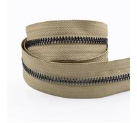 2 cremalleras de 1-5 yardas 5# for coser bolsa con cierre rollo bobina ropa abrigo cremallera Kit reparación accesorios DIY Para Abrigos y Chaquetas(KhkaiGunBlack,3yards)