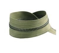 2 cremalleras de 1-5 yardas 5# for coser bolsa con cierre rollo bobina ropa abrigo cremallera Kit reparación accesorios DIY Para Abrigos y Chaquetas(ArmyGreenGunBlack,3yard)