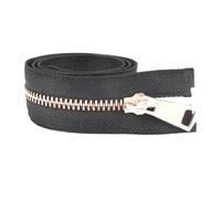 2 cremalleras metálicas nº 5 de 15-80 cm con cierre automático para abrigos, zapatos, bolsillos y prendas de vestir.,Oro rosa negro,Extremo cerrado - 15 cm
