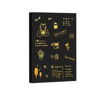 2 cuadernos de cartón dorado de color negro grueso estilo retro, personalizables, B5 Life is Very Good [Food Daily]