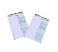 2 cuadernos de papelería, planificador semanal, diario, administración, suministros escolares