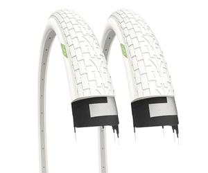 2 Cubiertas Blancas 20 x 1,95 (50-406) neumáticos Slick de Carretera para BMX, Bicicleta de Ciudad, niño, Bicicleta de 20 Pulgadas