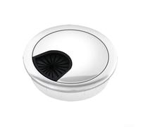 2 cubiertas de agujeros de alambre de aleación de zinc para organización de cables en escritorios, evita daños en el cable y mantiene el espacio de trabajo ordenado (brillante)