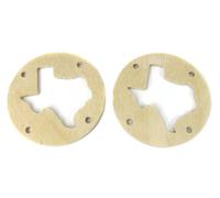 2 cubiertas de madera para agujeros de sonido de 6,35 cm, diseño de Birch Texas Circle