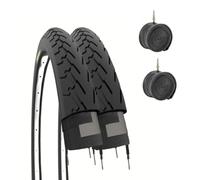 ECOVELO Neumáticos de Carretera City Bike Trekking 28 x 1 5/8 x 1 1/8 x 1/8 2 Cubiertas 700 x 28 C 1/8 + cámaras, Adultos Unisex, Negro, Talla única