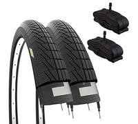 2 Cubiertas de neumáticos de Carretera de 20 x 1,75 cm (47-406) + cámaras Americanas Negras Graziella City Bike Bicicleta niño