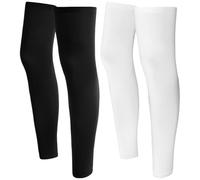 2 Cubiertas De Protección De Piernas Elástica Doble, Cubiertas De Piernas Cómodas Y Transpirables, Cubiertas De Piernas De Protección Solar, Equipo Deportivo (Blanco Y Negro).