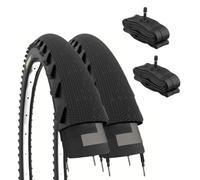 2 Cubiertas Demi Slick 26 x 1.95 + Camere America | Neumáticos 50-559 para MTB Trekking Bike Bicicleta híbrida