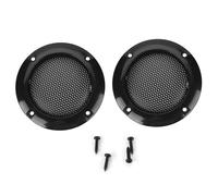 2 Cubiertas para Parrilla de Altavoz de 2 Pulgadas, Cubierta Redonda de Malla de Acero para Audio de Coche, Rejilla Decorativa Universal con 8 Tornillos para Altavoces domésticos, (Black)