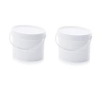 2 cubos de 18 l con tapa, aptos para alimentos, cierre original, juego de 2 unidades