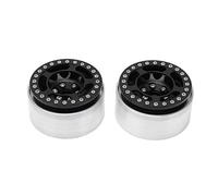 2 cubos de rueda RC de aleación de aluminio, mecanizado CNC de alta resistencia al desgaste, cubo de rueda de coche con control remoto de 1,9 pulgadas, cubo de rueda de juguete (Negra)