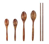 2 cucharas arroceras con 2 cucharas soperas y 1 par de palillos chinos, cuchara de sopa nanmu, cuchara de madera grande, cuchara de madera hecha a mano, cucharas para té, café, miel