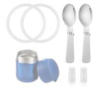 2 cucharas de acero inoxidable, 2 juntas y 2 columnas elásticas compatibles con Thermos Funtainer de 283.5 g, cucharas plegables pequeñas de repuesto aptas para lavavajillas