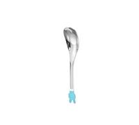 2 cucharas de acero inoxidable con forma de trompeta de dibujos animados para el hogar, exquisita personalidad y práctica cuchara de lingote de plata azul