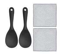 2 cucharas de arroz, 2 paños de limpieza de alambre, cucharas de silicona antiquemaduras, utensilios de cocina, cucharas de arroz antiadherentes, cucharas de cocina, cucharas de cocina multiusos