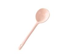 2 cucharas de cerámica de color caramelo para comer en el hogar japonés, cuchara de mango largo, color rosa