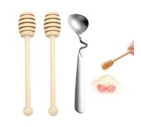 2 Cucharas de Miel, 1 Mezcladora, Varilla de Madera Para Té, Café, Té Con Leche y Manualidades
