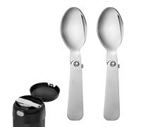 2 cucharas de repuesto compatibles con Thermos Funtainer tarro de alimentos de 10 onzas, cuchara plegable de metal de acero inoxidable 304, utensilios plegables, accesorios de cuchara portátil para