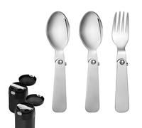 2 cucharas de repuesto y 1 tenedor compatibles con Thermos Funtainer - Tarro de alimentos aislado de 10 onzas, cuchara plegable de metal de acero inoxidable, cuchara plegable portátil para termo, apto