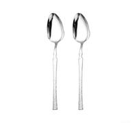 2 cucharas de soup martilladas de acero inoxidable con mango largo