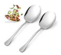 2 cucharas grandes de 25 cm de acero inoxidable, cucharas de cocina de acero inoxidable, cucharas para servir con asas largas, cucharas de ensalada, cucharas grandes, cucharas para banquetes, buffet y