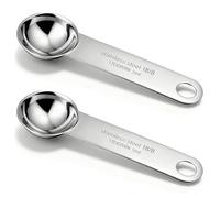 2 cucharas medidoras de 1 cucharadita individual de 5 ml, cuchara de mesa de acero inoxidable, cucharas medidoras de mango largo para cocina, té, café