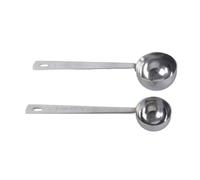 2 cucharas medidoras de acero inoxidable 304 con mango largo, utensilios de medición para moler café y hornear, cuchara con agujero para colgar