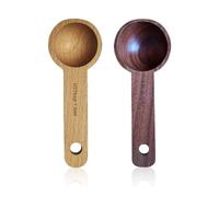 2 cucharas medidoras de café, cuchara de café de madera, cuchara de sal de madera, cuchara de azúcar de madera, cuchara para mezclar, utensilios de cocina