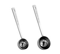 2 cucharas medidoras de café en polvo, 15 ml + 30 ml de acero inoxidable, cucharas de café con mango largo para leche en polvo, especias, té, azúcar