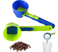 2 cucharas medidoras de polvo de proteínas, cucharas medidoras de gimnasio, cucharas de café, para polvo con base deslizante, 2 en 1 calibrador para medición precisa de proteínas en polvo, café y