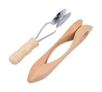 2 cucharas musicales instrumento de percusión popular con mango de madera natural y cuenco de metal para banda tradicional, fiesta, festival, celebración, educación temprana, juego de herramientas de