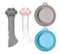 2 Cucharas Para Latas De Mascotas Y 2 Tapas Para Sellar Latas, Dispensador De Alimentos Para Mascotas, Cuchara De Silicona Para Mascotas, Suministros Para Mascotas