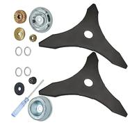 2 cuchillas de acero al carbono con dientes for desbrozadora, cuchillas de 10" x 3" for Ego, Oregon, Husqvarna y Stihl